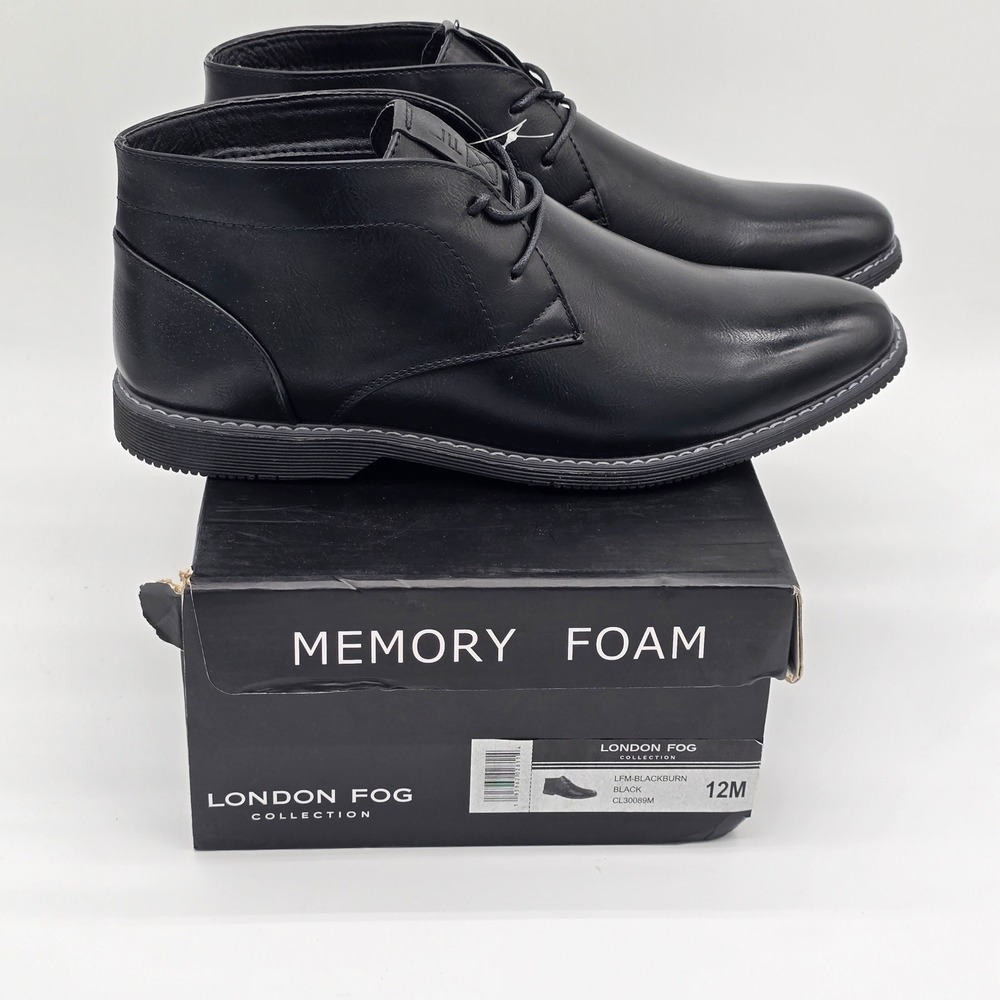 London Fog Blackburn Mens Black Memory Foam Chukka Boots CL30089M Size 12M